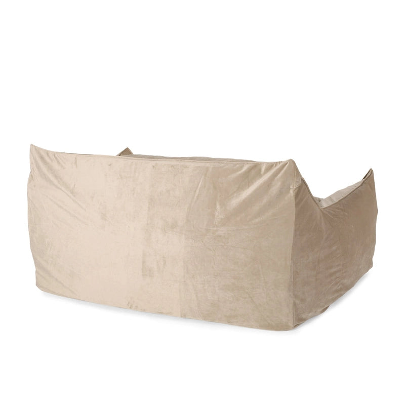 Velveteen 2 Seater Oversized Bean Bag Chair with Armrests