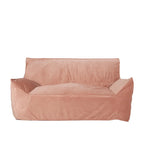 Velveteen 2 Seater Oversized Bean Bag Chair with Armrests