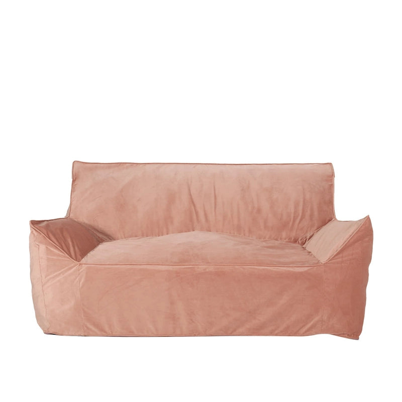 Velveteen 2 Seater Oversized Bean Bag Chair with Armrests