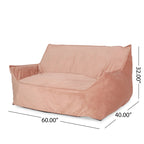 Velveteen 2 Seater Oversized Bean Bag Chair with Armrests