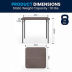 2.83-Foot Square Bi-Fold Plastic Folding Table with Carrying Handle