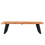 Handmade Live Edge Acacia Wood Bench (India)