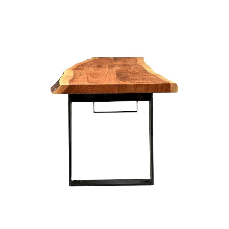 Handmade Live Edge Acacia Wood Bench (India)