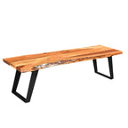 Handmade Live Edge Acacia Wood Bench (India)