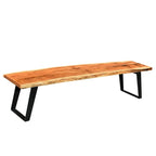 Handmade Live Edge Acacia Wood Bench (India)