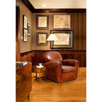 Genuine Leather Club Chair, Brown