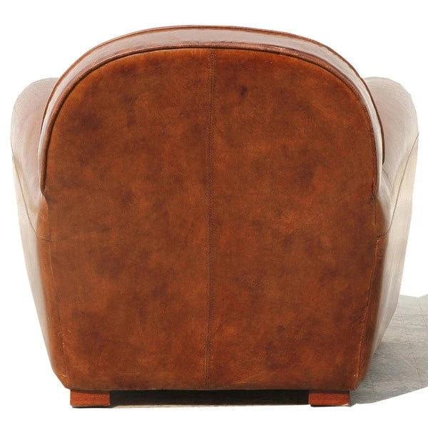 Genuine Leather Club Chair, Brown