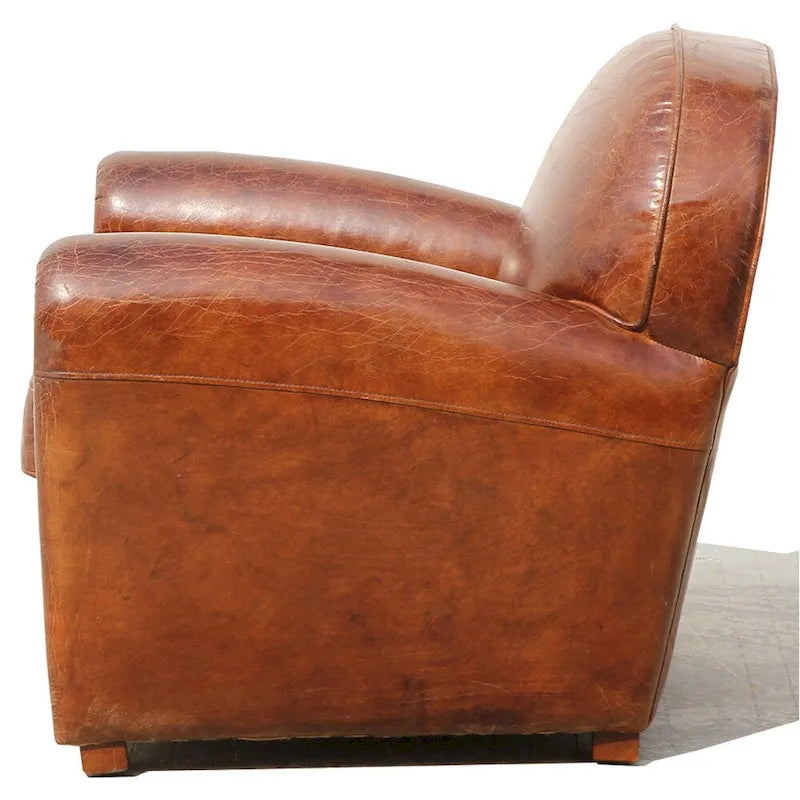 Genuine Leather Club Chair, Brown