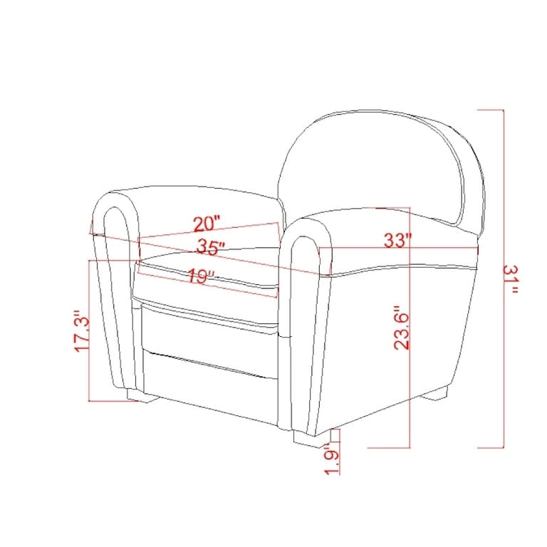 Genuine Leather Club Chair, Brown