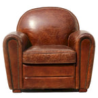 Genuine Leather Club Chair, Brown
