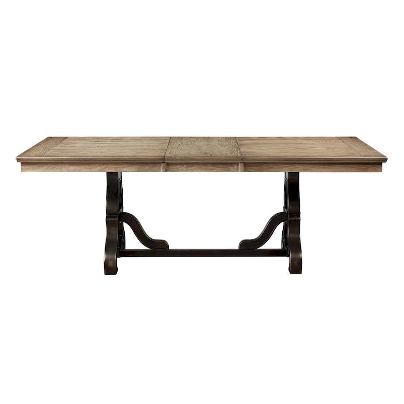 Maple and Black Dining Table with Removable Leaf