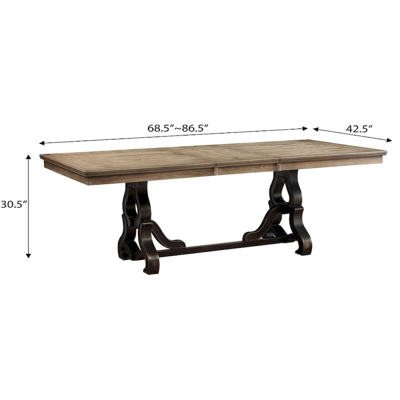 Maple and Black Dining Table with Removable Leaf