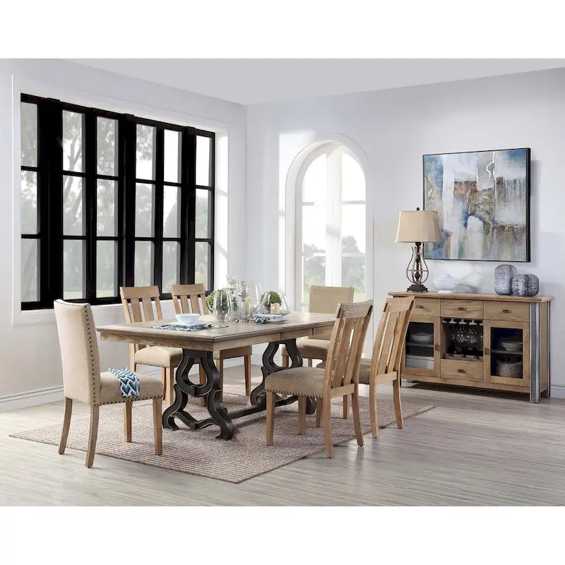 Maple and Black Dining Table with Removable Leaf