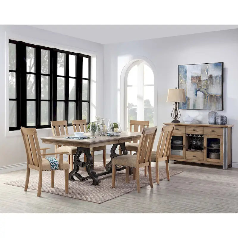 Maple and Black Dining Table with Removable Leaf