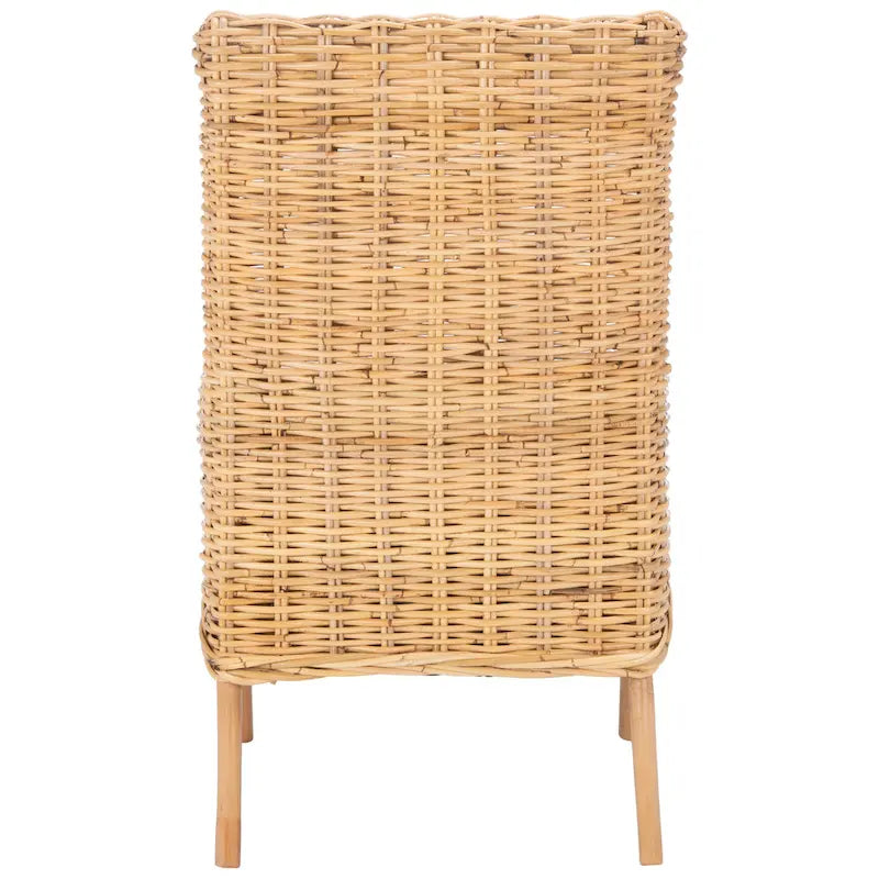 Coastal Rattan Accent Chair with Cushion - 18.5 W x 22.8 L x 38.2 H - 19Wx23Dx38H