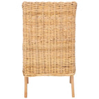 Coastal Rattan Accent Chair with Cushion - 18.5 W x 22.8 L x 38.2 H - 19Wx23Dx38H