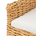 Coastal Rattan Accent Chair with Cushion - 18.5 W x 22.8 L x 38.2 H - 19Wx23Dx38H