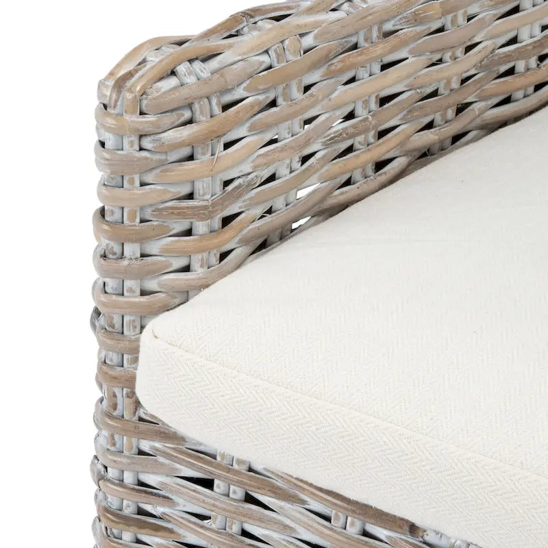 Coastal Rattan Accent Chair with Cushion - 18.5 W x 22.8 L x 38.2 H - 19Wx23Dx38H