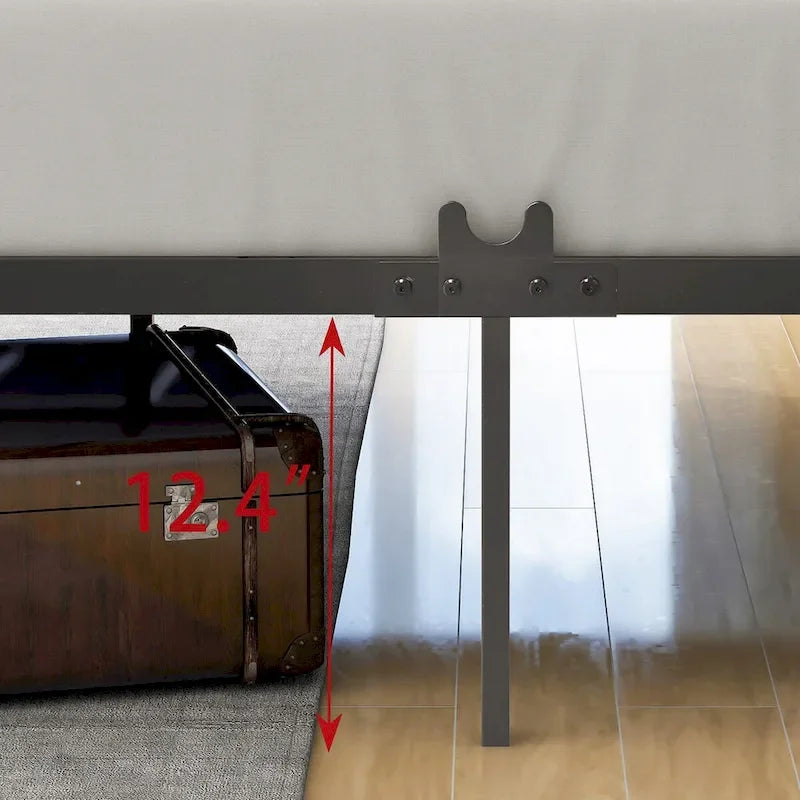 Full Size Metal Canopy Bed Frame with X Shaped Frame
