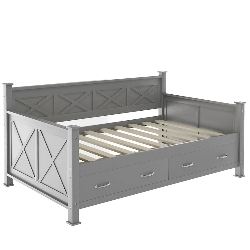 Twin Size Wooden Modern and Rustic Casual Style Daybed