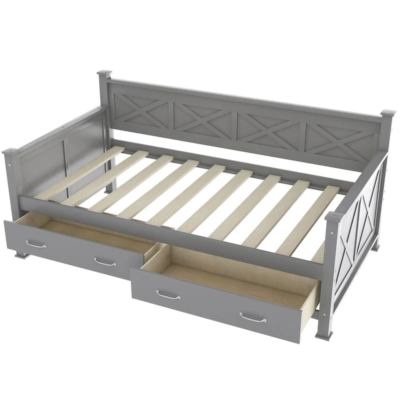 Twin Size Wooden Modern and Rustic Casual Style Daybed