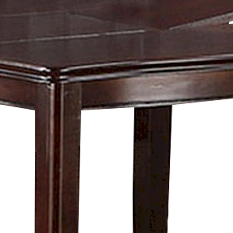 Red 52 Inch Dining High Table with 2 Extendable Butterfly Leafs, Brown Wood