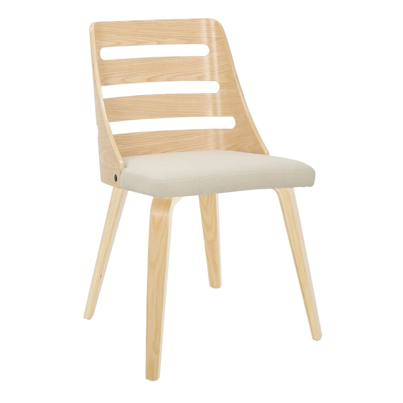 Dining/Accent Chair with Bent Wood Legs (Set of 2)