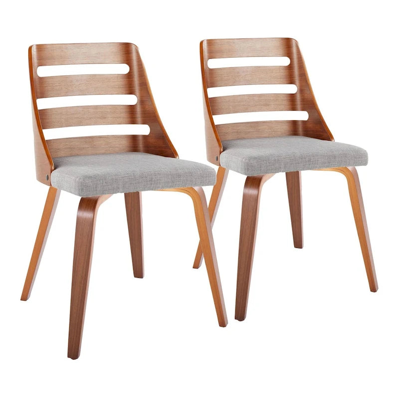 Dining/Accent Chair with Bent Wood Legs (Set of 2)