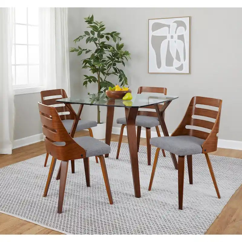 Dining/Accent Chair with Bent Wood Legs (Set of 2)