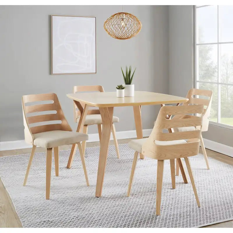 Dining/Accent Chair with Bent Wood Legs (Set of 2)