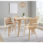 Dining/Accent Chair with Bent Wood Legs (Set of 2)