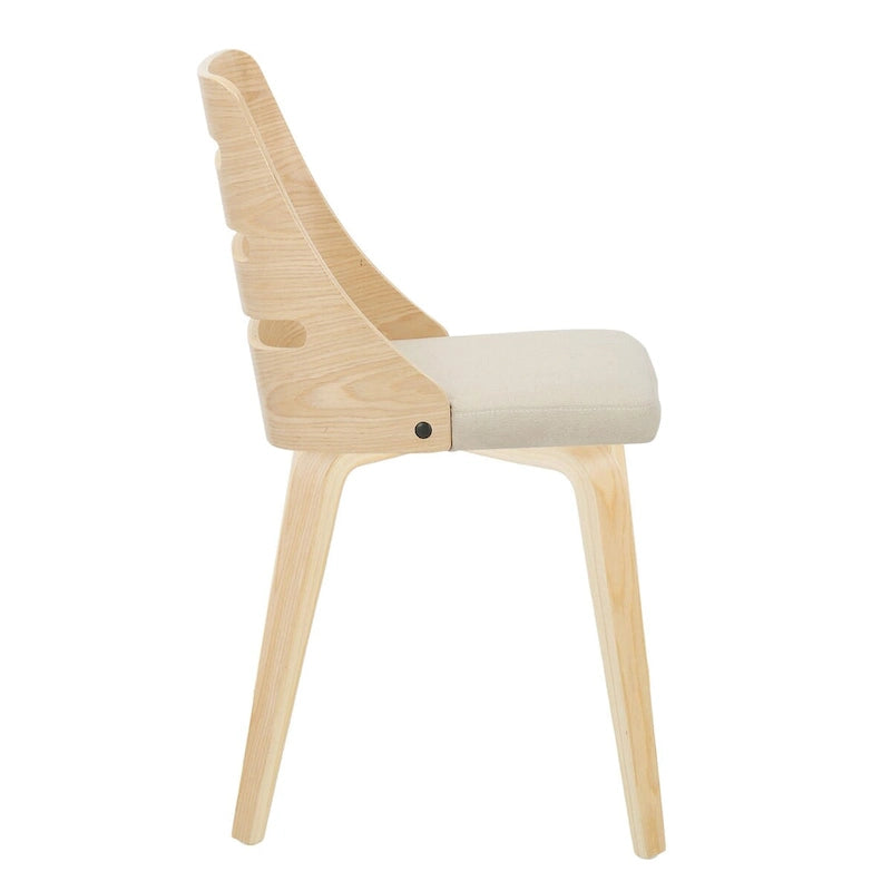 Dining/Accent Chair with Bent Wood Legs (Set of 2)