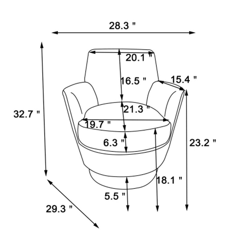 Swivel Round Accent Chairs Armchair with Stainless Steel Base