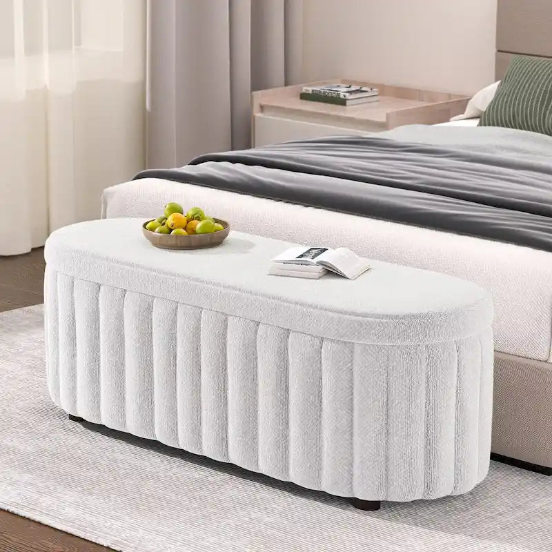46.1 Polsterbank mit Stauraum und Sicherheitscharnier für Schlafzimmer, Wohnzimmer, Flur