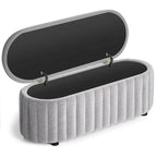 46.1 Upholstered Storage Ottoman Bench with Safety Hinge for Bedroom, Living Room, Entryway