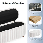 46.1 Upholstered Storage Ottoman Bench with Safety Hinge for Bedroom, Living Room, Entryway