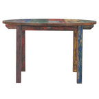 Round Dining Table made from Recycled Teak Wood Boats, 48 inch - Multi