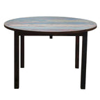 Round Dining Table made from Recycled Teak Wood Boats, 48 inch - Multi