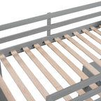 Twin Size Loft Bed with Ladder, Shelves, Solid Wood Loft Bed Frame with 4-Drawers Desk, Box Spring No Required