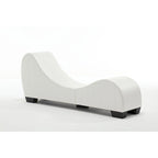Yoga Chaise Lounge Collection for Stretching & Relaxation Modern Faux Leather Curved Sofa