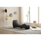 Yoga Chaise Lounge Collection for Stretching & Relaxation Modern Faux Leather Curved Sofa