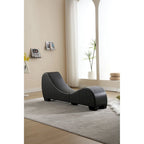 Yoga Chaise Lounge Collection for Stretching & Relaxation Modern Faux Leather Curved Sofa