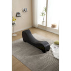 Yoga Chaise Lounge Collection for Stretching & Relaxation Modern Faux Leather Curved Sofa